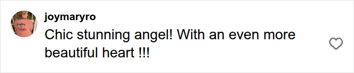 A fan's Instagram comment calling the Hollywood Actress' wardrobe malfunction outfit chic and stunning.