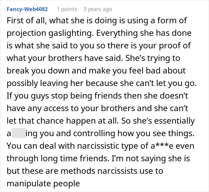 Comment explains teen's manipulative gaslighting involving brothers Comment explains teen's manipulative gaslighting involving brothers