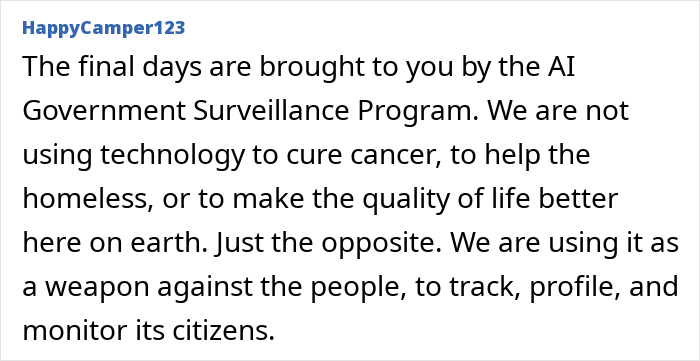 Opinion on AI government surveillance in atheist becomes pastor article