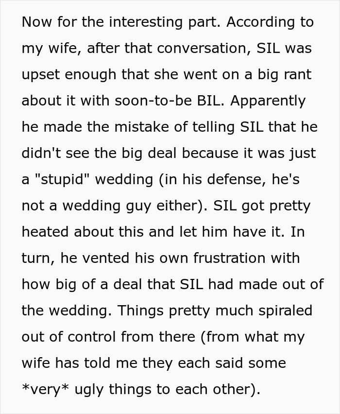 Screenshot of an online story about relationships in trouble following a conflict over an Australia Trip and SIL's Wedding. Screenshot of an online story about relationships in trouble following a conflict over an Australia Trip and SIL's Wedding.