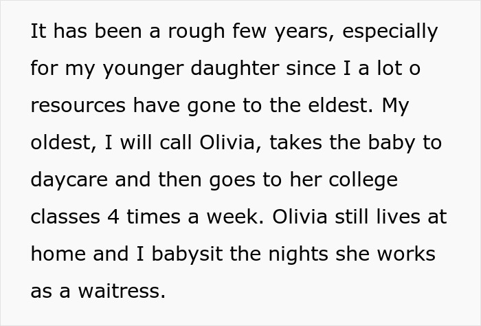Woman Lashes Out At Parents Who Can Only Help One Of Their Daughters And They Don’t Choose Her