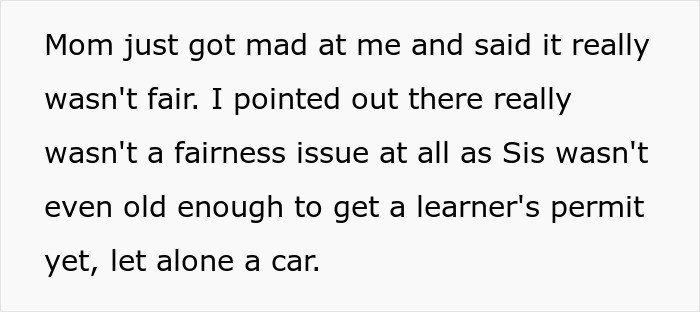 Screenshot about a mom's unfair reaction to a teen who works to buy his first car. Screenshot about a mom's unfair reaction to a teen who works to buy his first car.