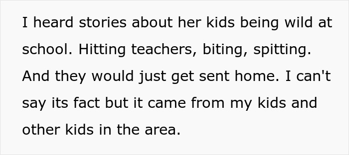 A text image describing wild behavior of kids at school, relating to the story of an unhinged mom. A text image describing wild behavior of kids at school, relating to the story of an unhinged mom.