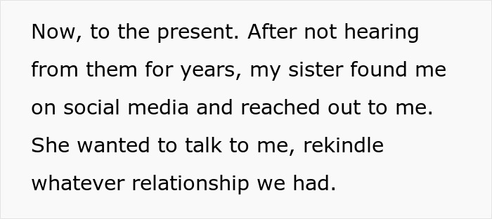 Text overlay about mom favorite daughter getting in touch on social media years after estrangement. Text overlay about mom favorite daughter getting in touch on social media years after estrangement.
