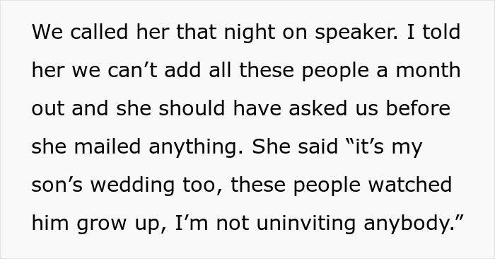 Woman Wants To Bill MIL After Her Surprise Wedding Guests No One Wanted