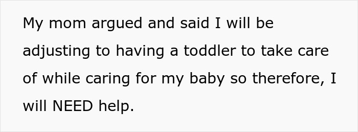 Screenshot of text about a mother setting a clear boundary before giving birth. Screenshot of text about a mother setting a clear boundary before giving birth.