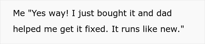 Quote about a teen works with dad to get his first car running like new Quote about a teen works with dad to get his first car running like new