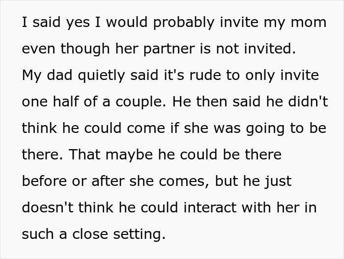 Dad Threatens To Skip Daughter’s Wedding If She Invites Cheater Mom, She’s Fed Up With Their Drama Dad Threatens To Skip Daughter’s Wedding If She Invites Cheater Mom, She’s Fed Up With Their Drama