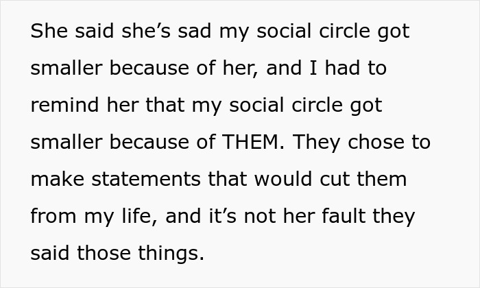Text about social circle shrinking due to friends' hurtful statements Text about social circle shrinking due to friends' hurtful statements