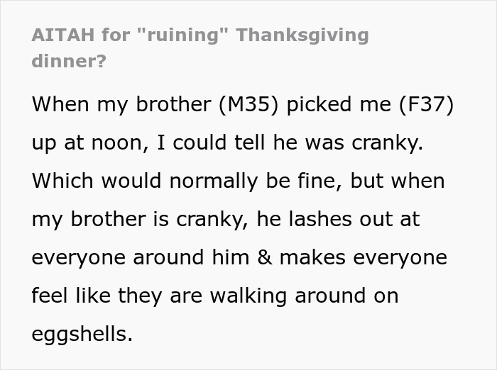 Thanksgiving Turns Into Screamfest After Immature Brother Drives Sister To Snap Back At His Tantrum