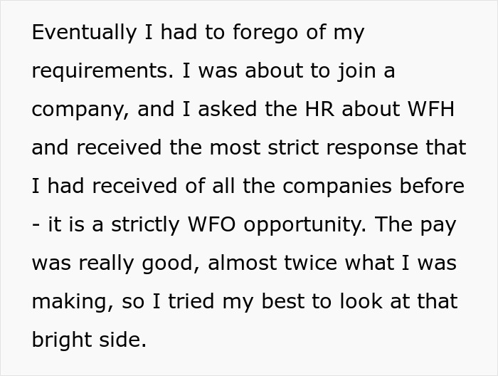 Person Realizes Company's Strict Work-From-Office Rules Might Actually Come In Handy Person Realizes Company's Strict Work-From-Office Rules Might Actually Come In Handy