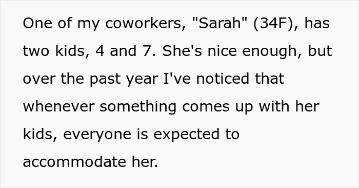 Mom Of Two Tries To Make Her Childcare Problem Her Coworker’s Responsibility, Balks At His Reaction Mom Of Two Tries To Make Her Childcare Problem Her Coworker’s Responsibility, Balks At His Reaction