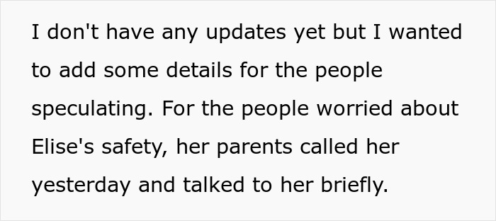 Text snippet explaining the investigation into a girlfriend's disappearing act following a ruined dream proposal.