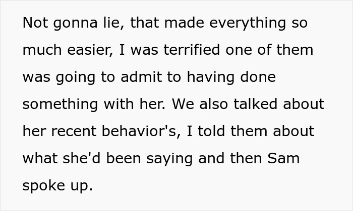 Text explaining how conversation with brothers eased fears about accusations Text explaining how conversation with brothers eased fears about accusations