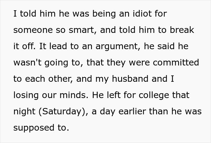 Text story where a mom is losing sleep after arguing with her 19 year old son about his girlfriend. Text story where a mom is losing sleep after arguing with her 19 year old son about his girlfriend.