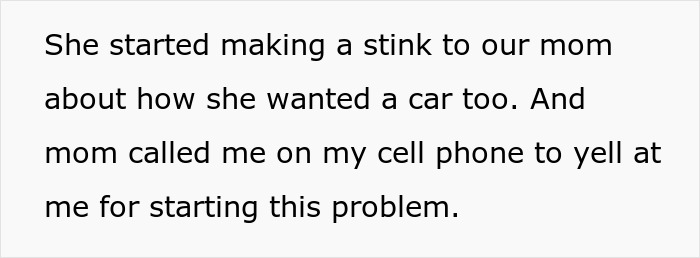 Text snippet explaining the family conflict over the teen's first car purchase. Text snippet explaining the family conflict over the teen's first car purchase.