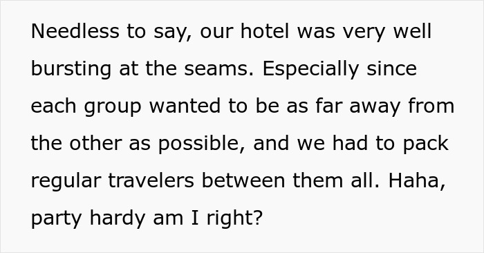 A story about a hotel bursting at the seams with guests.