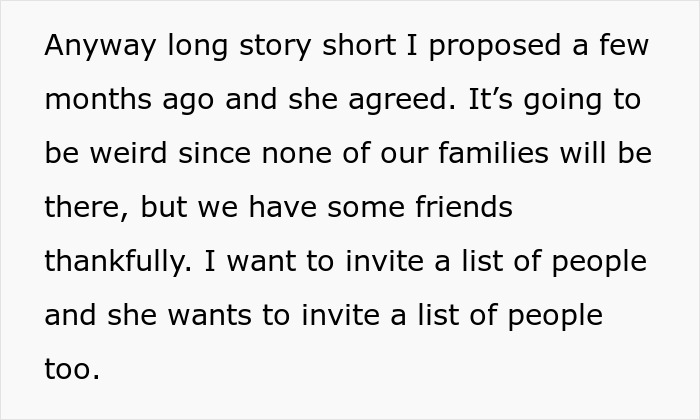 Text about proposing and planning guest lists for an upcoming wedding Text about proposing and planning guest lists for an upcoming wedding