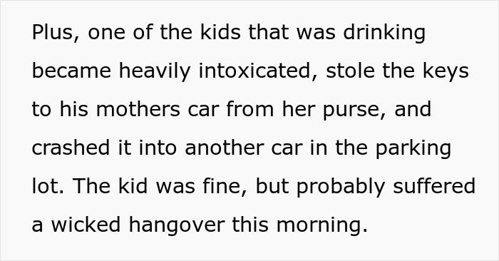 Black text about a drunk teenager crashing a car in a bridezilla ruins hotel rooms wedding drama.