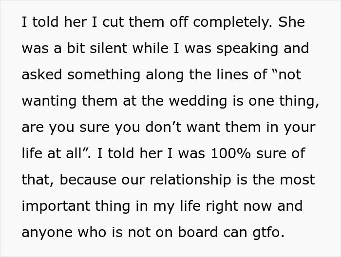 Text about cutting off friends completely before wedding in engagement announcement Text about cutting off friends completely before wedding in engagement announcement
