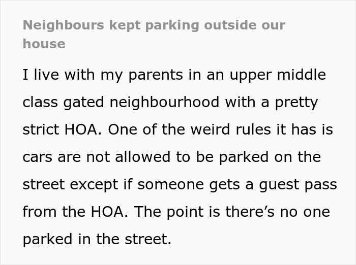 Guy Has Had Enough Of Neighbors' Parking Habits, So A Sunday Trash Run Turns Into Petty Revenge Guy Has Had Enough Of Neighbors' Parking Habits, So A Sunday Trash Run Turns Into Petty Revenge