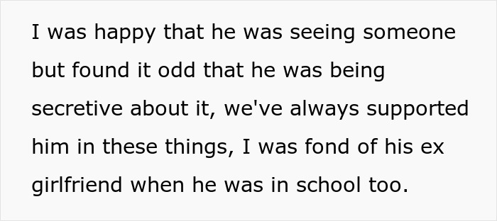 Text snippet explaining a mom reflecting on her 19 year old son being secretive about his girlfriend. Text snippet explaining a mom reflecting on her 19 year old son being secretive about his girlfriend.