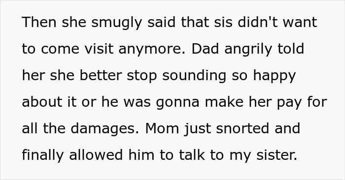 Text explaining a mother's reaction when the jealous sis smashes the game consoles of her brother Text explaining a mother's reaction when the jealous sis smashes the game consoles of her brother