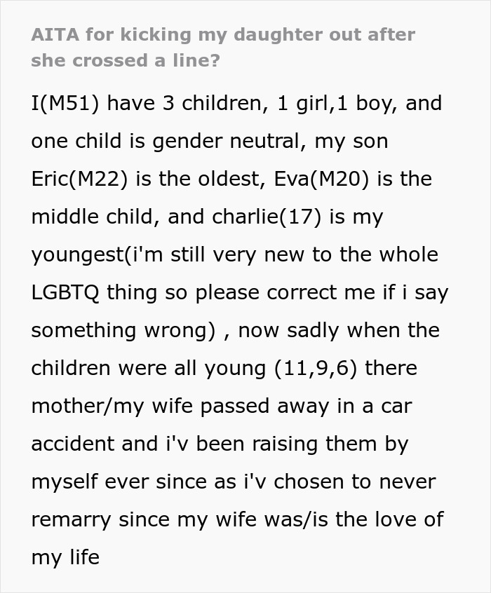 Screenshot of an online post detailing a father raising his children alone after losing his wife Screenshot of an online post detailing a father raising his children alone after losing his wife