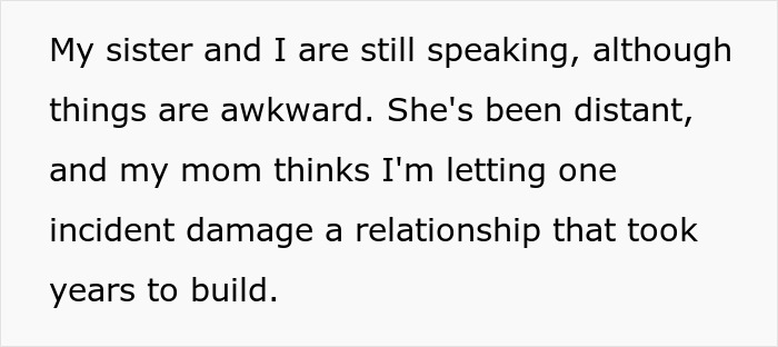 Online post text about aunt leaves niece alone at school discussing strained relationship between sisters. Online post text about aunt leaves niece alone at school discussing strained relationship between sisters.