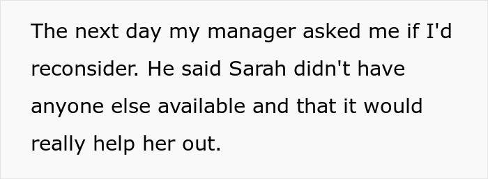 Mom Of Two Tries To Make Her Childcare Problem Her Coworker’s Responsibility, Balks At His Reaction Mom Of Two Tries To Make Her Childcare Problem Her Coworker’s Responsibility, Balks At His Reaction