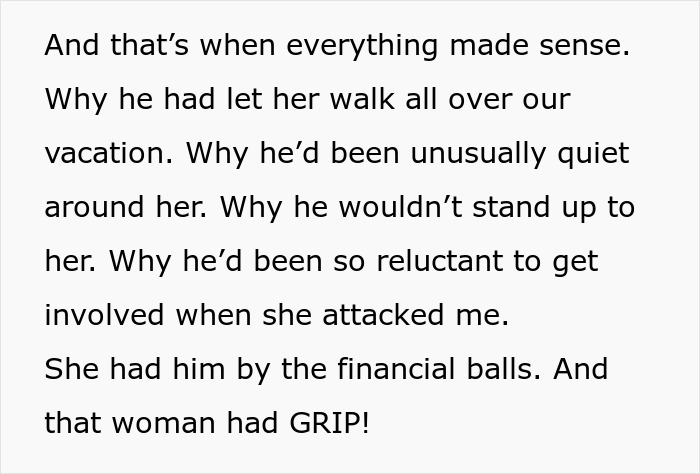 Text explaining toxic mom's grip on family through finances Text explaining toxic mom's grip on family through finances