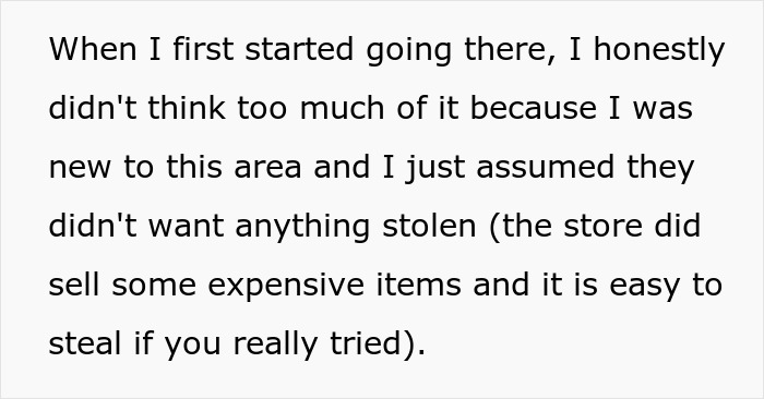Text explaining initial assumptions about security at the store Text explaining initial assumptions about security at the store