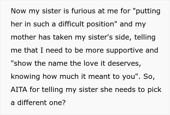 Sister's Happy Pregnancy Turns Sour After She Reveals The Name She Picked For Her Baby