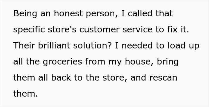 Text post explaining how an honest person called customer service to fix a checkout mistake with groceries. Text post explaining how an honest person called customer service to fix a checkout mistake with groceries.