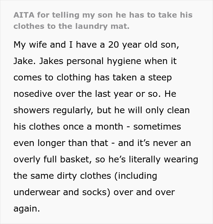 Grown Man Hates Doing Laundry, Doesn't Understand Why His Family Calls Him Out On His Stinky Clothes