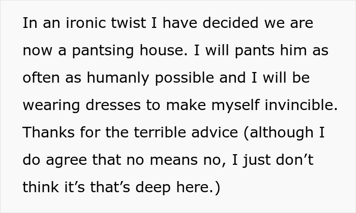 Husband Pulls Wife’s Pants Down As A Joke, Then Refuses To Promise He Won’t Do It Again