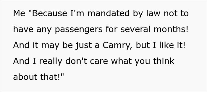Dialogue image where the brother explains passenger laws and why he likes his first car Dialogue image where the brother explains passenger laws and why he likes his first car