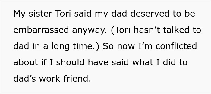 Text detailing how a sister supports the dad-shamed daughter after he refused to pay classes Text detailing how a sister supports the dad-shamed daughter after he refused to pay classes