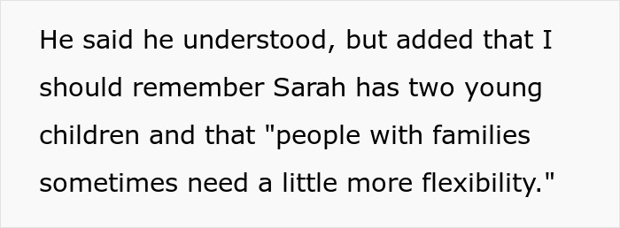 Mom Of Two Tries To Make Her Childcare Problem Her Coworker’s Responsibility, Balks At His Reaction Mom Of Two Tries To Make Her Childcare Problem Her Coworker’s Responsibility, Balks At His Reaction