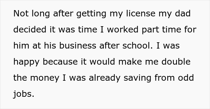 A screenshot explaining how a teen works 2 years to buy his first car by saving money from odd jobs A screenshot explaining how a teen works 2 years to buy his first car by saving money from odd jobs