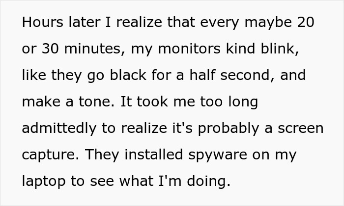 Employee Suspects Boss Is Screenshotting Their Laptop After Noticing Suspicious Blinks, Has Fun With It Employee Suspects Boss Is Screenshotting Their Laptop After Noticing Suspicious Blinks, Has Fun With It