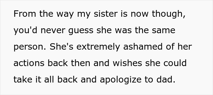Text screenshot explaining that the jealous sis is now deeply ashamed of how she destroyed the game consoles Text screenshot explaining that the jealous sis is now deeply ashamed of how she destroyed the game consoles