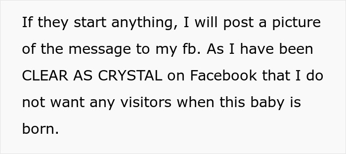 A text post expressing the intent to post clear boundaries about visitors on Facebook. A text post expressing the intent to post clear boundaries about visitors on Facebook.