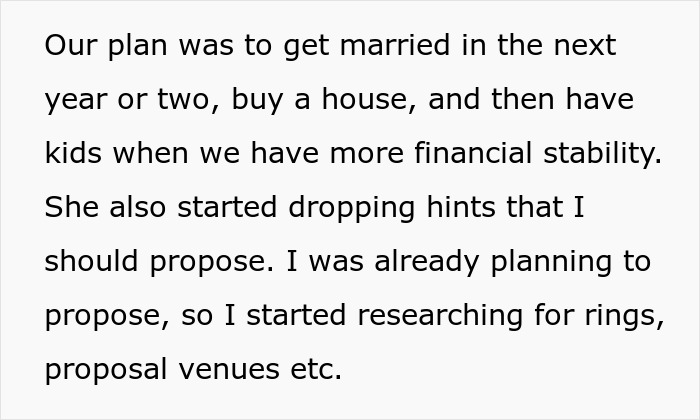 Post detailing marriage plans and researching engagement rings for a dream proposal