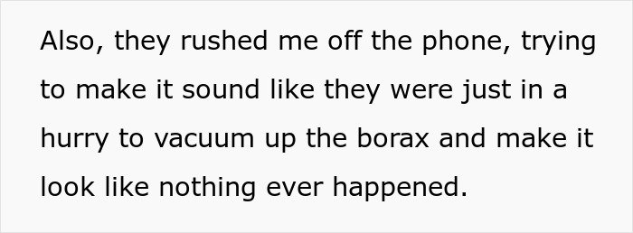 Black text on a white background discussing the rush to vacuum up borax, relates to setting a clear boundary. Black text on a white background discussing the rush to vacuum up borax, relates to setting a clear boundary.