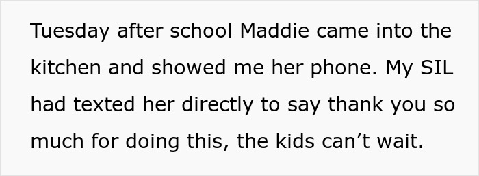 Text explaining a mom and daughter discussing a family issue after an aunt text.