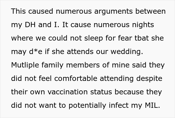 MIL Lies About Being Vaccinated For A "Big Announcement" At The Wedding