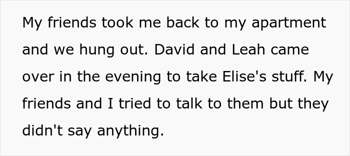 Text snippet describing the aftermath of a dream proposal ruined by a girlfriend’s sudden disappearing act.