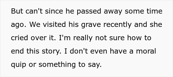 A screenshot of a Reddit comment explaining that a father passed away, related to a teen works to buy first car story. A screenshot of a Reddit comment explaining that a father passed away, related to a teen works to buy first car story.