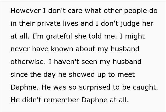 Text about gratitude for being told the truth and husband surprised to be caught on dating app